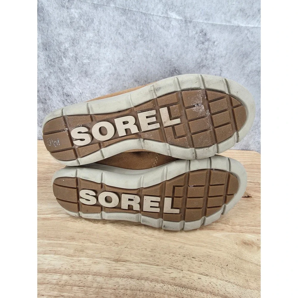 Sorel Ankle Boots Womens 7.5 Whitney Short Lace Waterproof Elk Brown Suede
